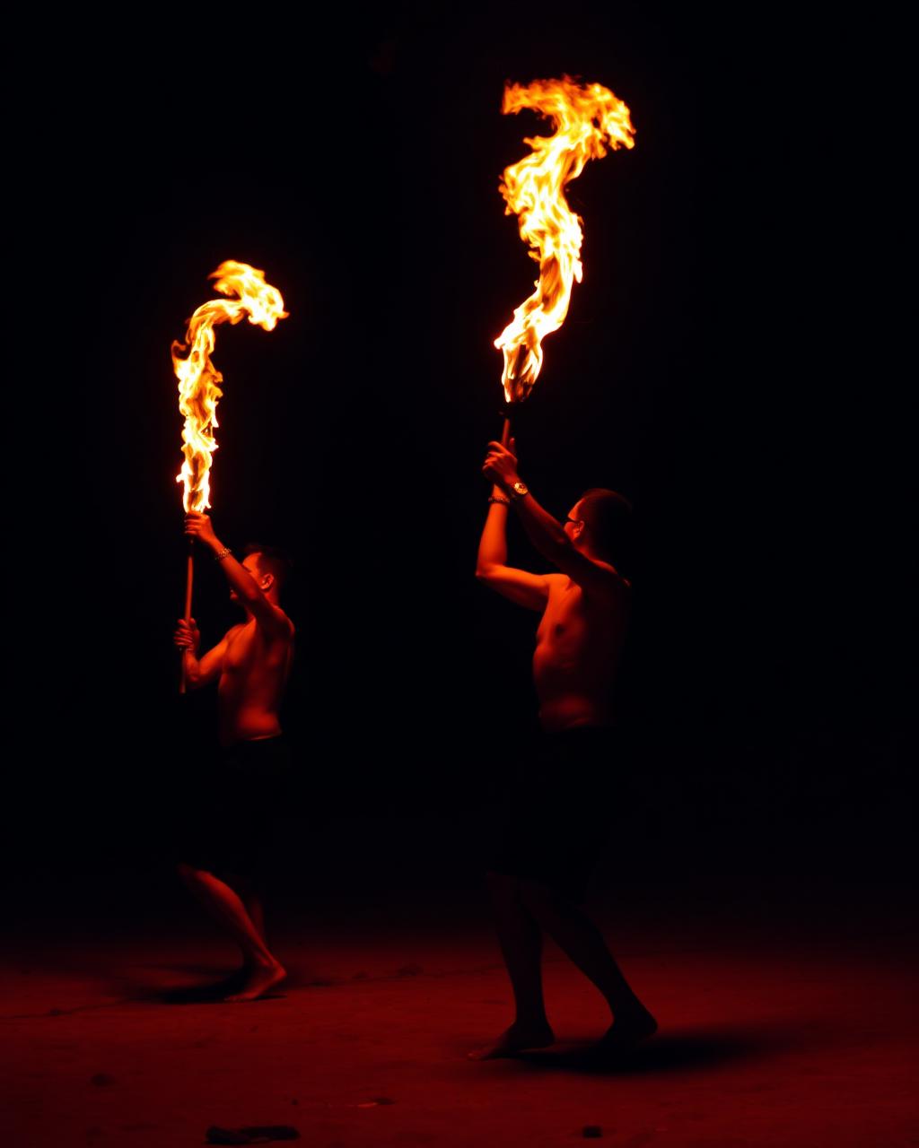 Fire torch performers